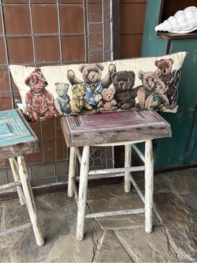 Vintage 90’s Dakotah Tapestry Needlepoint Bear Friends Decorative Pillow USA